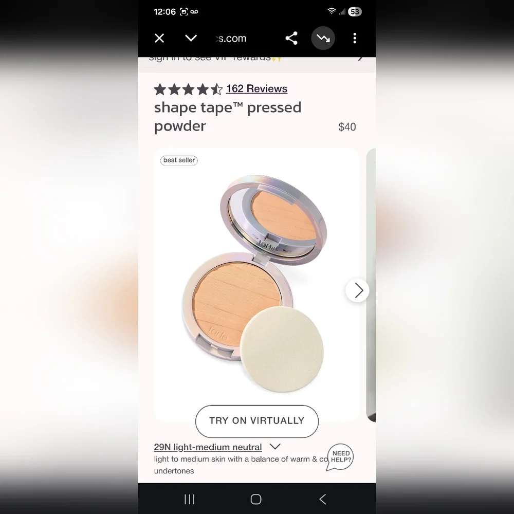 tarte shape tape™ pressed powder In Light-medium Neutral 29N New In Box - Picture 5 of 5